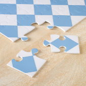 Blau-Weiß-Schachbrett Diamant-Muster Puzzle (Seite)