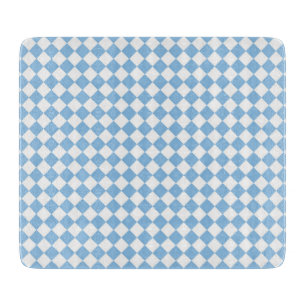 Blau-Weiß-Schachbrett Diamant-Muster Schneidebrett