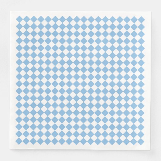 Blau-Weiß-Schachbrett Diamant-Muster Serviette (Vorderseite)
