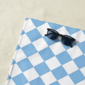 Blau-Weiß-Schachbrett Diamant-Muster Strandtuch (Beispiel)