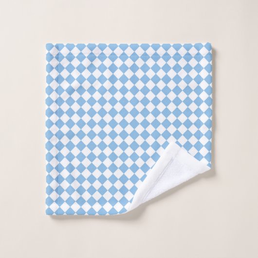 Blau-Weiß-Schachbrett Diamant-Muster Waschlappen (Waschlappen)