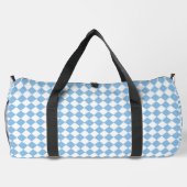 Blau-Weiß-Schachbrett-Diamantmuster groß Duffle Bag (Rückseite)