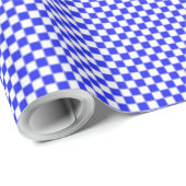 Blau-Weiß-Schachbrett Geschenkpapier (Rolleneckpunkt)