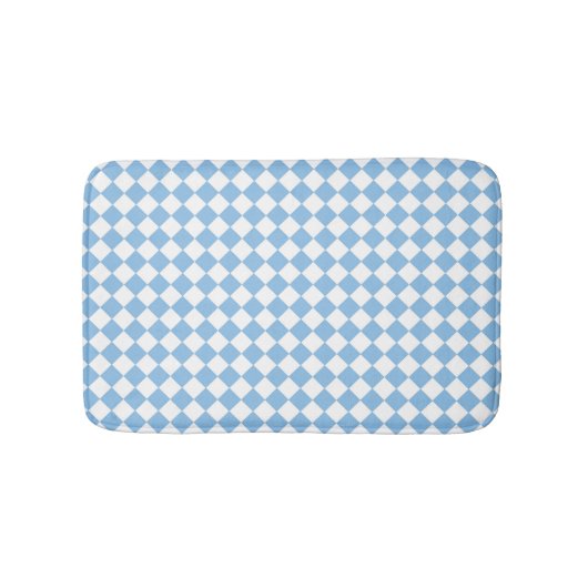 Blau-Weiß-Schachbrett-Muster Badematte (Vorderseite)