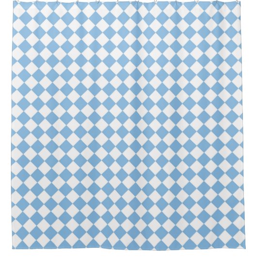 Blau-Weiß-Schachbrett-Muster Duschvorhang (Vorderseite)