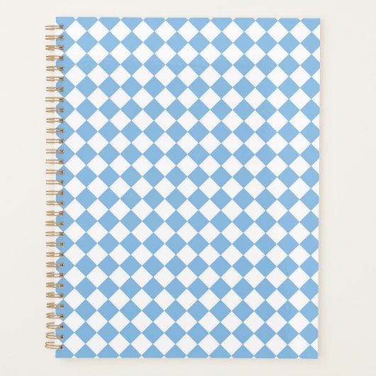 Blau-Weiß-Schachbrett-Muster Planer (Vorderseite)