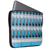 Blau-Weiß-Schachfiguren Laptopschutzhülle (Vorne Rechts)