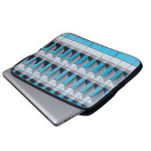Blau-Weiß-Schachfiguren Laptopschutzhülle (Vorne Knopf)