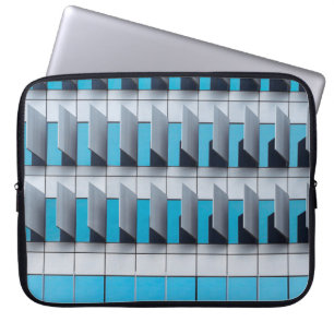 Blau-Weiß-Schachfiguren Laptopschutzhülle