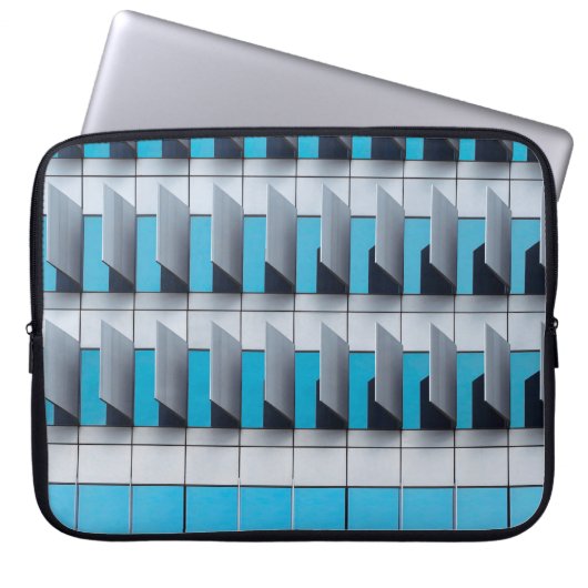 Blau-Weiß-Schachfiguren Laptopschutzhülle (Vorderseite)