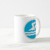 Blau-Weiß-Schwimmen und Tauchen-Coach Kaffeetasse (VorderseiteRechts)