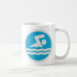 Blau-Weiß-Schwimmen und Tauchen-Coach Kaffeetasse