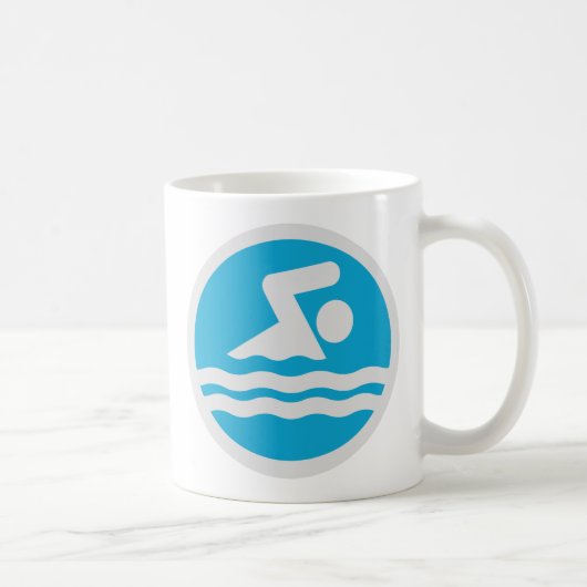 Blau-Weiß-Schwimmen und Tauchen-Coach Kaffeetasse (Rechts)