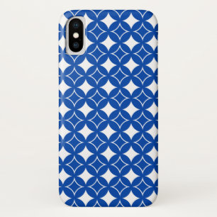 Blau-Weiß-Shippo-Muster iPhone X Hülle