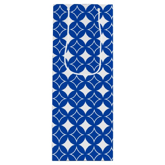 Blau-Weiß-Shippo-Muster Geschenktüte Für Weinflaschen (Vorderseite)