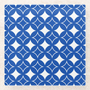 Blau-Weiß-Shippo-Muster Glasuntersetzer