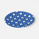Blau-Weiß-Shippo-Muster Pappteller (Schrägansicht)