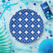 Blau-Weiß-Shippo-Muster Pappteller (Party)