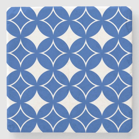 Blau-Weiß-Shippo-Muster Steinuntersetzer (Vorderseite)