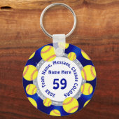Blau, weiß, silber billig Softball-Geschenke Schlüsselanhänger (Vorderseite)