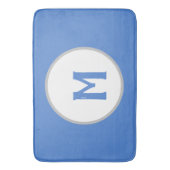 Blau-Weiß-Silber-Monogramm Badematte (Vorderseite Vertikal)