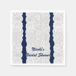 Blau & Weiß Spitzen Bright Elegantes Rustikales Pa Serviette