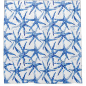 Blau-Weiß-Starfish-Design Duschvorhang (Vorderseite)