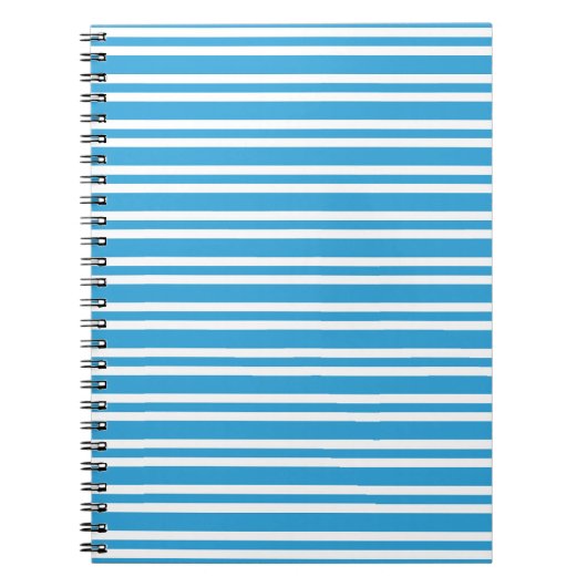 Blau-Weiß-Streifen-Muster Notizblock (Vorderseite)