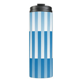 Blau-Weiß-Streifen-Muster Thermosbecher