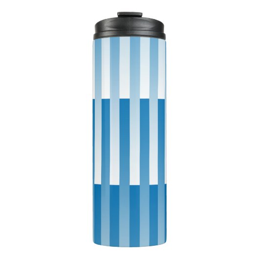 Blau-Weiß-Streifen-Muster Thermosbecher (Vorderseite)