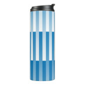 Blau-Weiß-Streifen-Muster Thermosbecher (Nach links gedreht)