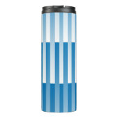 Blau-Weiß-Streifen-Muster Thermosbecher (Rückseite)