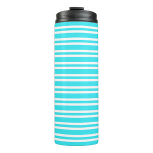 Blau-Weiß-Streifen-Muster Thermosbecher