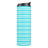 Blau-Weiß-Streifen-Muster Thermosbecher (Nach links gedreht)
