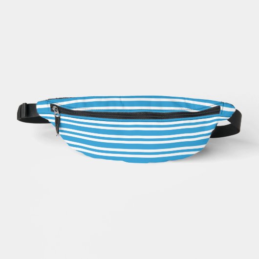 Blau-Weiß-Streifenmuster Bauchtasche (Vorderseite)