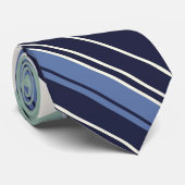 Blau-Weiß-Streifenmuster Krawatte (Gerollt)