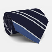 Blau-Weiß-Streifenmuster Krawatte (Gerollt)