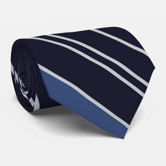 Blau-Weiß-Streifenmuster Krawatte (Gerollt)