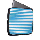 Blau-Weiß-Streifenmuster Laptopschutzhülle (Vorne Rechts)