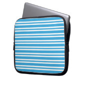 Blau-Weiß-Streifenmuster Laptopschutzhülle (Vorderseite Links)