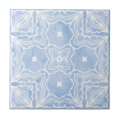 Blau-Weiß-Symmetrisches Muster mit Marmoraussehen Fliese (Vorderseite)