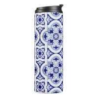 Blau & Weiß Talavera Tile Look Thermal Tumbler