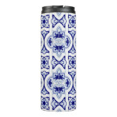 Blau & Weiß Talavera Tile Look Thermal Tumbler Thermosbecher (Rückseite)