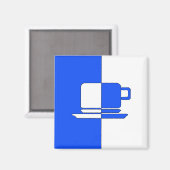Blau-Weiß-Tasse Magnet (Vorderseite/Rückseite)