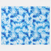 Blau Weiß Tie Dye Fleecedecke (Vorderseite (Horizontal))
