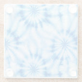 Blau Weiß Tie Dye Glasuntersetzer (Rückseite)