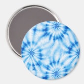 Blau Weiß Tie Dye Magnet (Vorderseite/Rückseite)