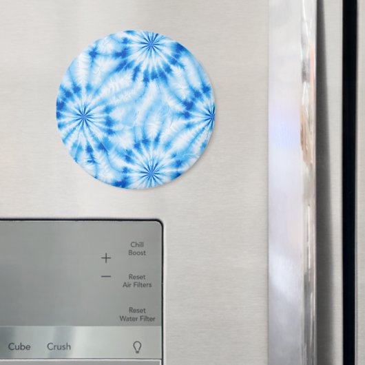 Blau Weiß Tie Dye Magnet (In Situ (Kühlschrank))