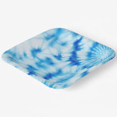 Blau Weiß Tie Dye Pappteller (Gewinkelt)