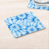 Blau Weiß Tie Dye Rechteckiger Pappuntersetzer (angewinkelt)